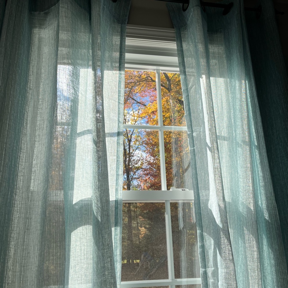 4 Sets of Teal Sheer Curtains (8 panels) elegant and bright